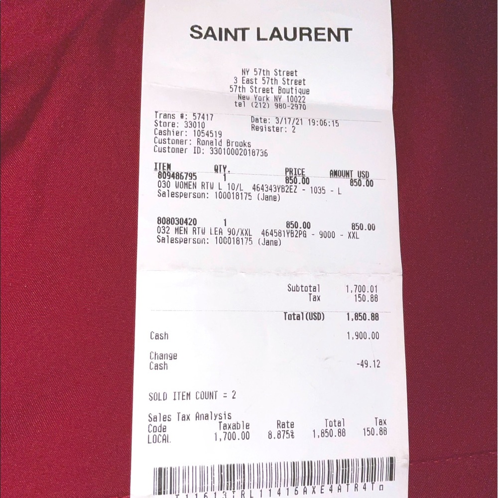 WHITE YSL PULLOVER SWEATER, NEVER WORN(TAG INTACT)